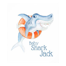 Cute life-aver-baby-haj, vattenfärgsdaghem