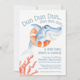 Cute life-aver-baby-haj, vattenfärgsdusch för baby inbjudningar