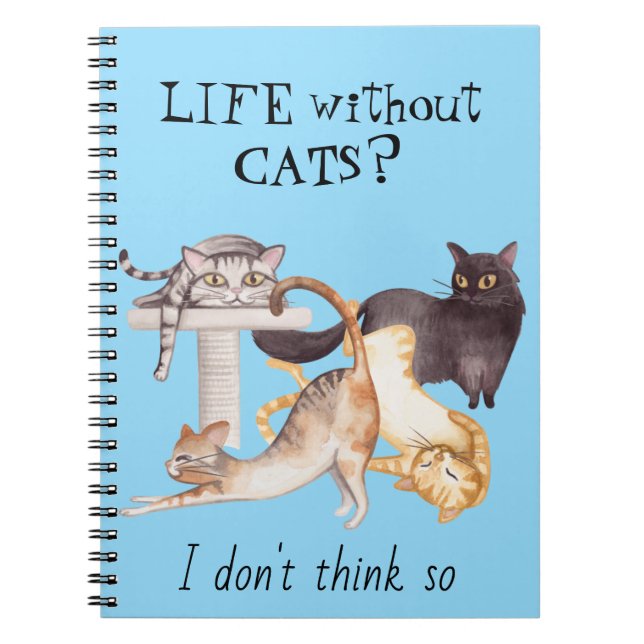 Cute Life utan katter Anteckningsbok (Framsidan)
