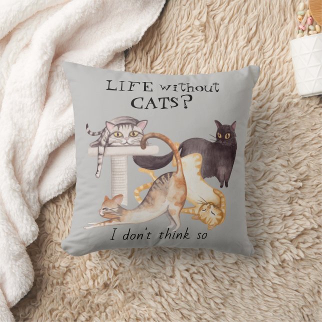 Cute Life utan katter Kudde (Filt)