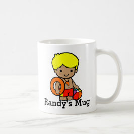Cute Lifeguboy med Lifesaver och Beach boll Kaffemugg