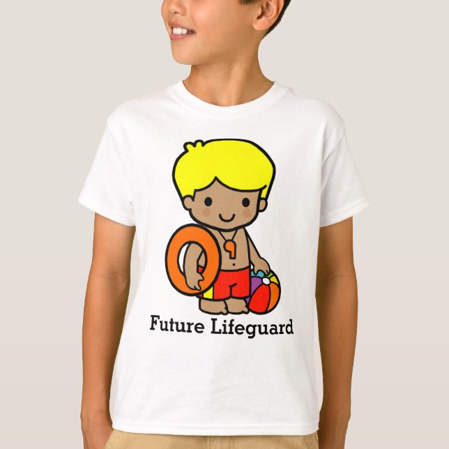 Cute Lifeguboy med Lifesaver och Beach boll T Shirt (Framsida)