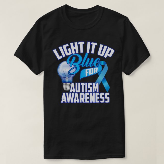 Cute Light, blå för autism Awareness Gift T Shirt (Design framsida)