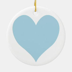 Cute Light Blue Heart Julgransprydnad Keramik
