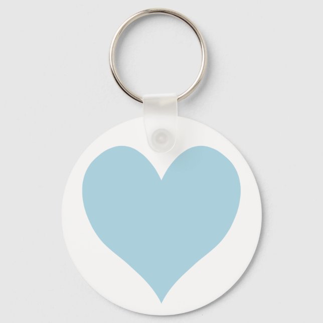 Cute Light Blue Heart Nyckelring (Framsida)