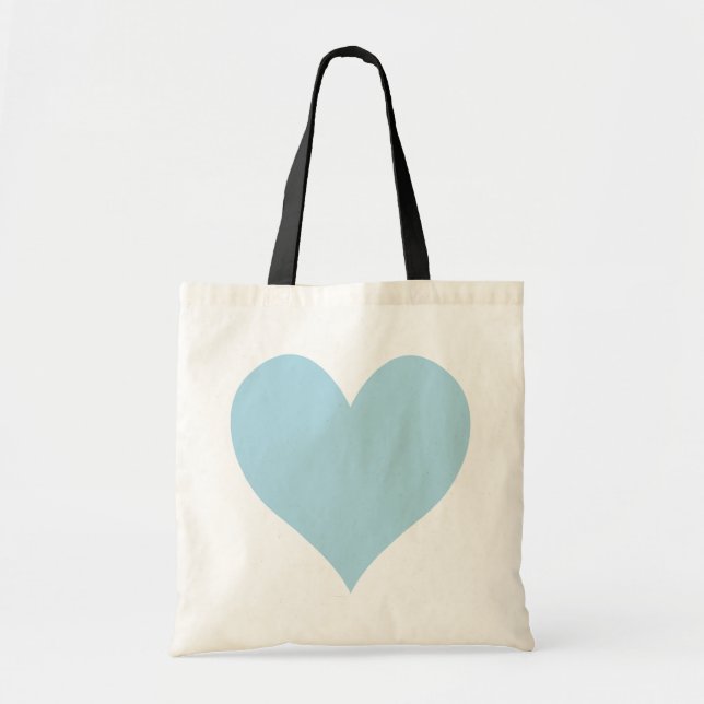 Cute Light Blue Heart Tygkasse (Framsidan)