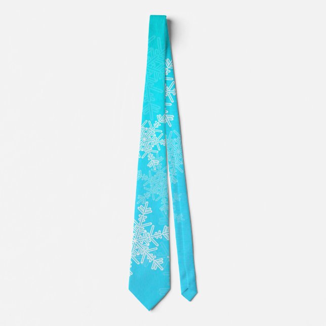 Cute light blue och white jul snöflingor slips (Framsida)