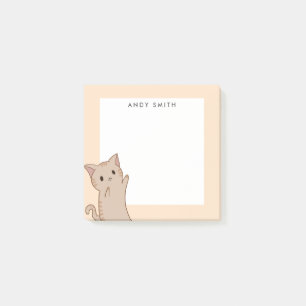 Cute light Brown Cat-Personlig Post-it Block