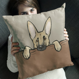 Cute Light Färgad German Shepherd Hund Kudde