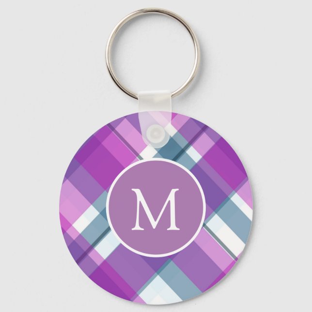 Cute Light Lila Play Monogram Keychain Nyckelring (Framsida)