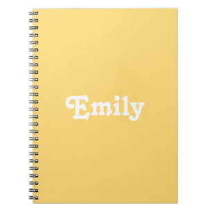 Cute Light orange white, anpassad namntextmonogram Anteckningsbok