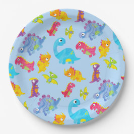 Cute Light Pastel Blue Baby Dinosaur Birthday