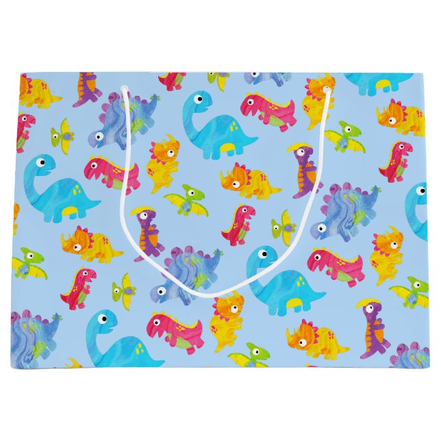 Cute Light Pastel Blue Baby Dinosaur Birthday (Framsidan)