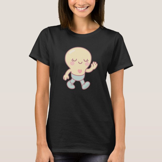 Cute Lightbulb Cartoon T Shirt (Framsida)