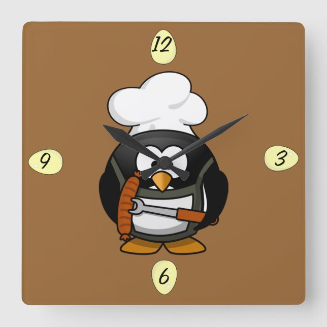 Cute lil Chef Penguin - klocka (Framsida)