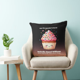 Cute L'il Cuptårta Sprinkles Baby Birth Stats Nata Kudde