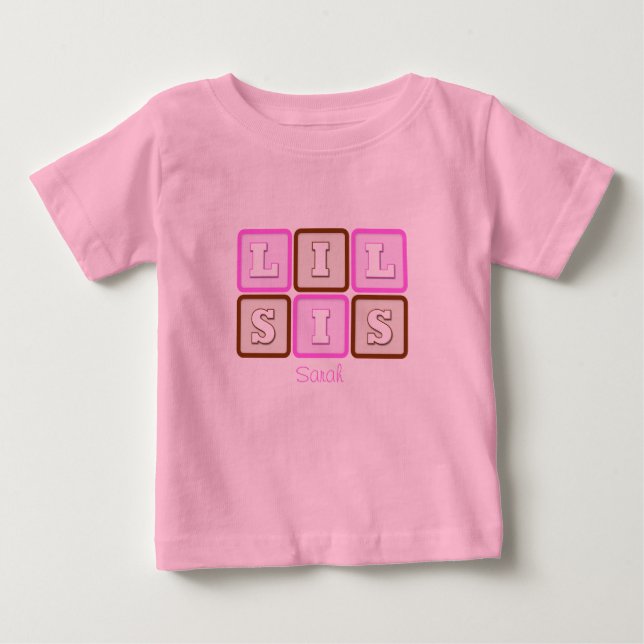 Cute Lil Syrran Ord Block med Namn T-shirt (Framsida)
