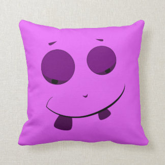 Cute Lila Ansikte Pillow Kudde