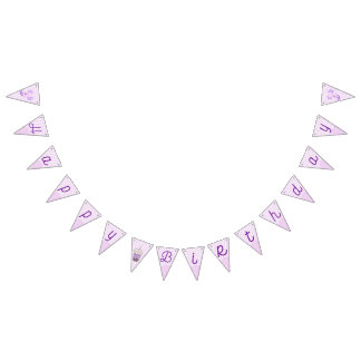 Cute Lila Axolotl Boba Tea Barns födelsedag Vimplar