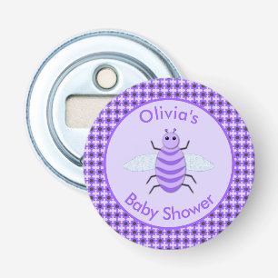 Cute Lila Baby Bee Gender Neutral Baby Shower Flasköppnare