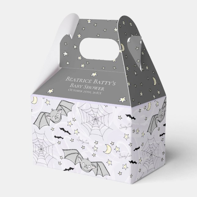 Cute Lila Baby Fladdermus Halloween Presentaskar (Framsidan Sidan)