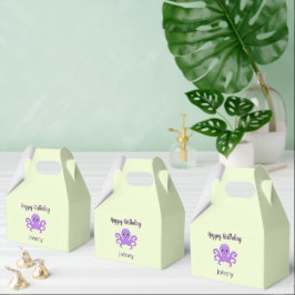 Cute lila bläckfisk, grönt presentaskar