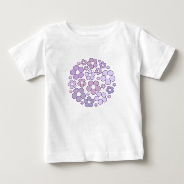 Cute Lila blommor T Shirt (Framsida)
