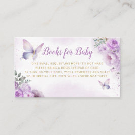 Cute Lila Bokar för Baby Butterfly Baby Shower Tilläggskort