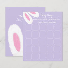 Cute Lila Bunny Baby Shower Bingo Game