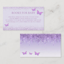 Cute Lila Butterfly Baby Shower Bokar för Baby