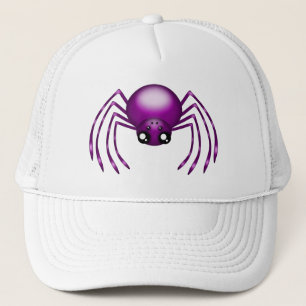 Cute Lila Cartoony Spider Hat Truckerkeps