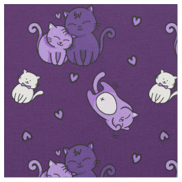 Cute Lila Cats på Lila Cheeky Witch® Cat Lover Tyg
