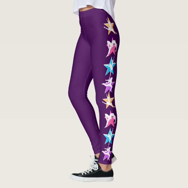 CUTE LILA DANCER- OCH BALLERINA-RÄTTSAKTER LEGGINGS (Vänster)