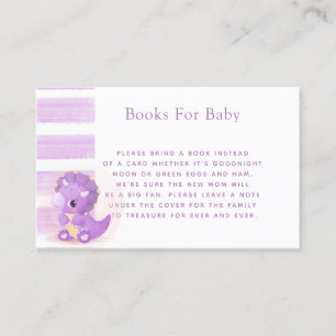 Cute Lila Dinosaur Girl Bokar för Baby Visitkort