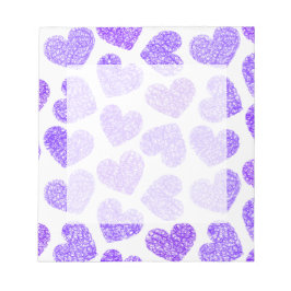 Cute Lila Doodled Heart Valentindagen Mönster Anteckningsblock