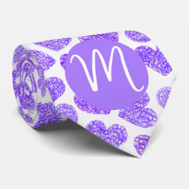 Cute Lila Doodled Heart Valentines Day Monogram Slips