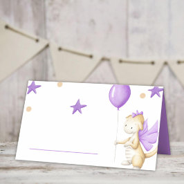 Cute Lila Dragon med Balloon Party Placeringskort