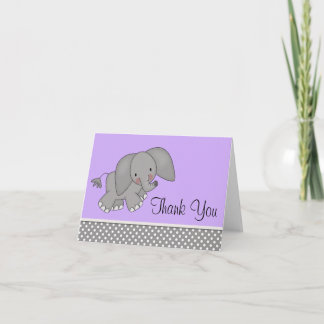 Cute Lila Elephant, tack. Tack Kort