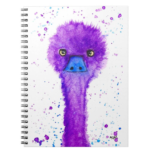 Cute lila emu anteckningsbok (Framsidan)