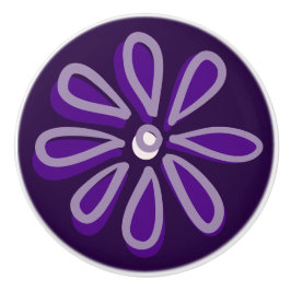 Cute Lila Flower Doodle Knopp