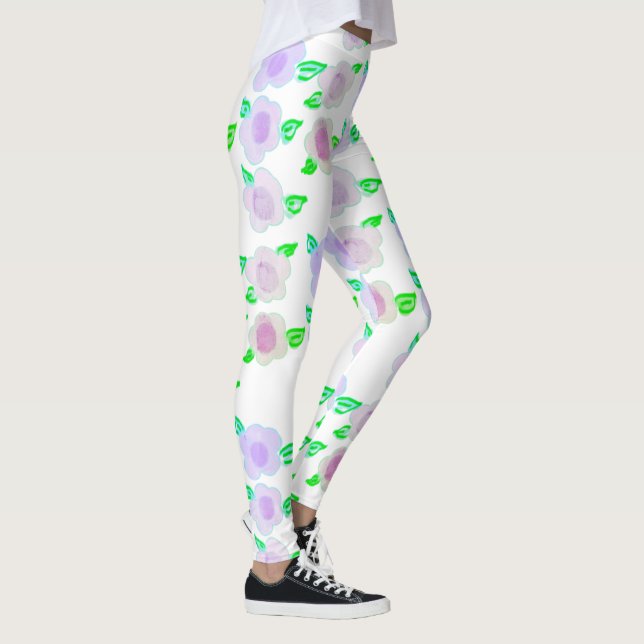 Cute Lila Flower Leggings (Höger)