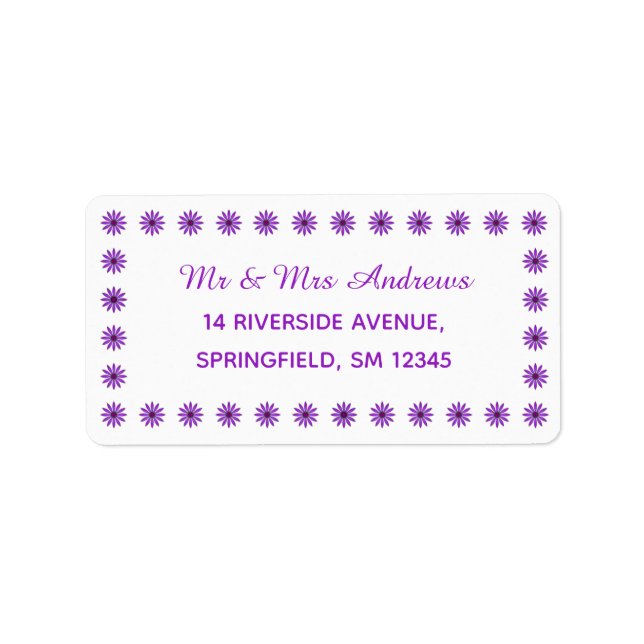 Cute Lila Flower Ram Anpassningsbar Adressetikett (Framsidan)