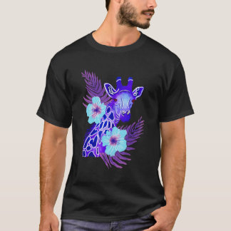 Cute Lila Giraffe Jungle Safari African Animal T Shirt