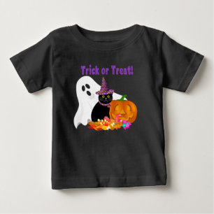 Cute Lila Glitter Bus eller godis Halloween T Shirt