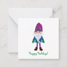 Cute Lila Gnome Glad helg Mini-jul