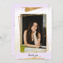 Cute Lila & Guld Framställning Studenten Tack