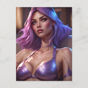 Cute Lila Hair Vykort