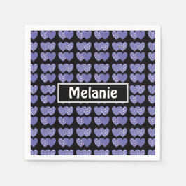 Cute Lila Hearearts Pappersservett