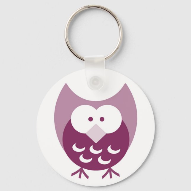Cute Lila Hootie Keychain Nyckelring (Framsida)