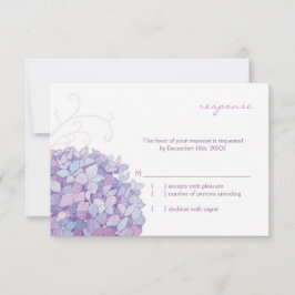 Cute Lila Hydrangea Bloom Bröllop OSA Kort